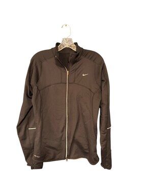 Nike Dri-Fit Black Full-Zip Running Jacket w/Thumb Holes